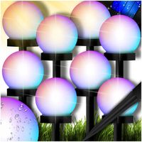 LAMPA SOLARNA KULA LAMPKI SOLARNE DO OGRODU OGRODOWE KULE WBIJANE LED 8 SZT