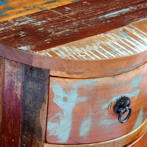 Okrągła szafka z drewna odzyskanego z 3 szufladami na Arena.pl