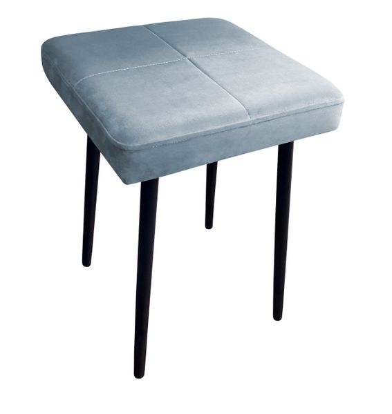 Taboret MAX BL06 szary błękit podstawa czarna zdjęcie 1