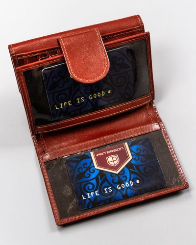 skórzany, średni portfel damski na zatrzask - peterson na Arena.pl