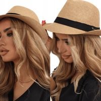 KAPELUSZ DAMSKI BUCKET HAT SŁOMKOWY SŁOMIANY LETNI PLAŻOWY NA LATO KOLORY