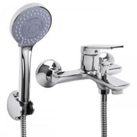 Bateria wannowa prysznicowa ścienna natryskowa chrom - Yoka