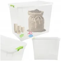 POJEMNIK PLASTIKOWY BOX 40L PRZEZROCZYSTY Z POKRYWKĄ DO PRZECHOWYWANIA