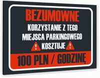Tabliczka znak informacyjny 20x15 Antracyt KONSEKWENCJE PARKOWANIA Dibond