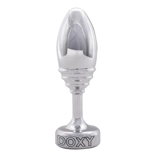 doxy ribbed plug aluminiowy - anatomiczny kształt, 7 cm, srebrny na Arena.pl