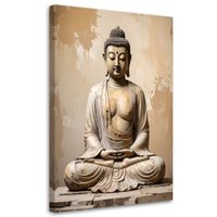 Obraz do salonu sypialni biura loftu, Budda Zen Spa na beżowym
