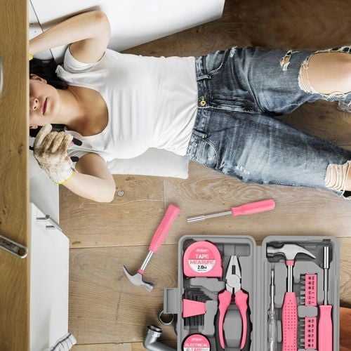 Hi-Spec 24pc różowy mały zestaw narzędzi ręcznych do naprawy DIY na Arena.pl