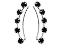 SREBRNE KOLCZYKI NAUSZNICE CZARNE CYRKONIE KLASYK