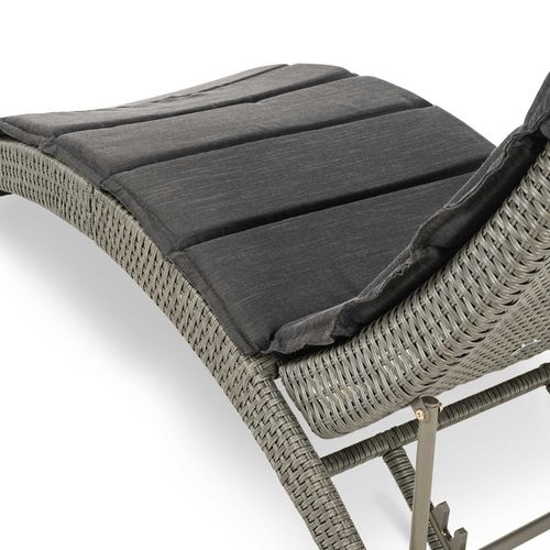 Leżak ogrodowy składany regulowany na balkon taras technorattan z poduszką na Arena.pl