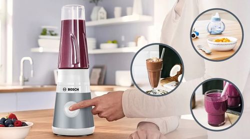 Blender kielichowy Bosch MMB2111T 450W Stalowe ostrze Butelka ToGo Sportowy na Arena.pl
