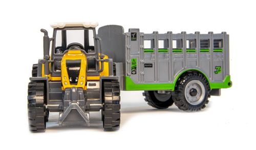 Traktor z przyczepą pomarańczowy na Arena.pl