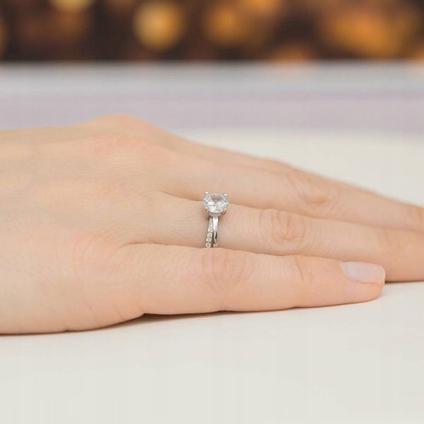 PIĘKNY SREBRNY PIERŚCIONEK 925 z CYRKONIAMI r.10 zdjęcie 3