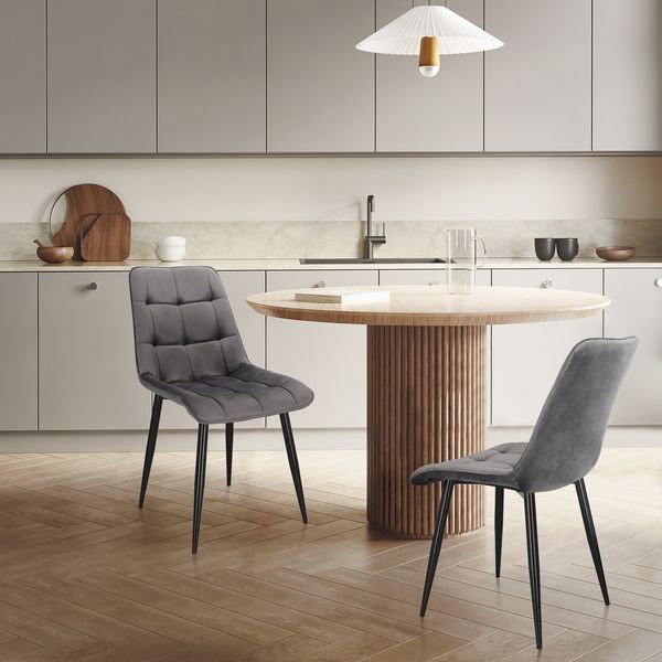 Krzesło Plaid szare/ czarne nogi hampton zdjęcie 2