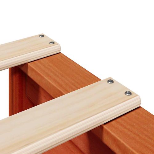 Łóżko z regałem, bez materaca, woskowy brąz, 90x190 cm, sosnowe na Arena.pl