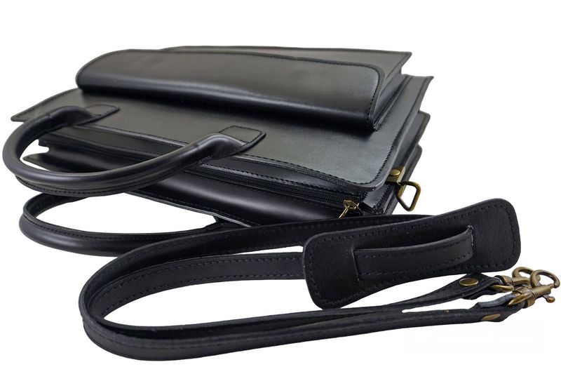 Damska teczka aktówka A4 - Czarna zdjęcie 4