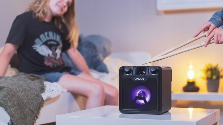 Głośnik bluetooth z perkusją LED AUX MIC KARAOKE zdjęcie 15