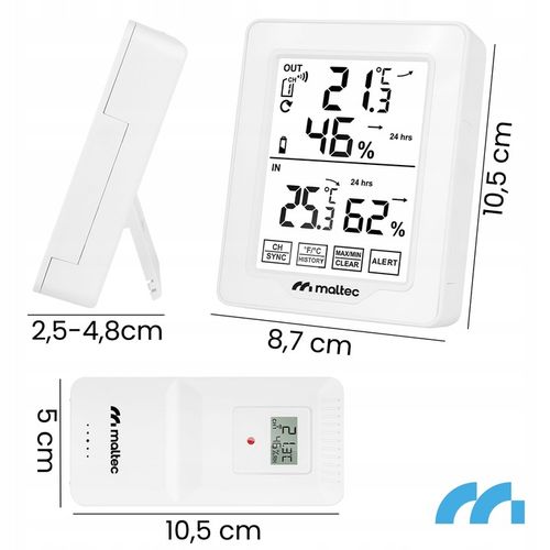 STACJA POGODOWA BEZPRZEWODOWA TERMOMETR HIGROMETR CZUJNIK ZEWNĘTRZNY na Arena.pl