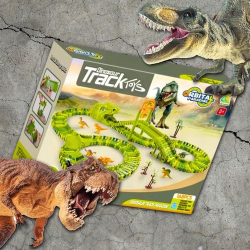 MEGA TOR WYŚCIGOWY DINO PARK DINOZAURÓW 169 EL DINOZAURY SAMOCHODZIK TOR na Arena.pl