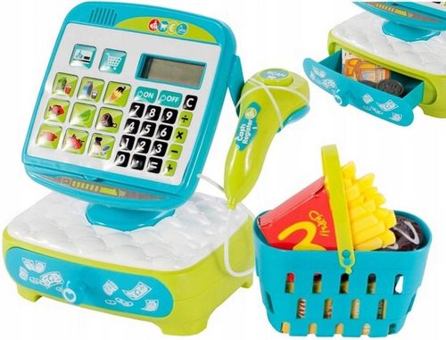 KASA FISKALNA SKLEPOWA Z DOTYKOWYM PANELEM KOSZYK DO ZABAWY DLA DZIECI na Arena.pl