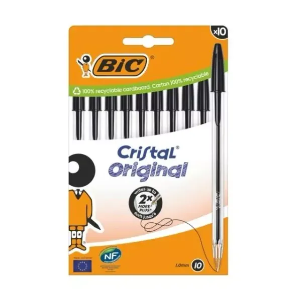 Długopis Cristal Original 10szt czarny BIC zdjęcie 1