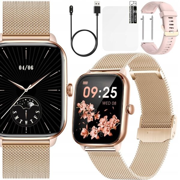 SMARTWATCH ZEGAREK DAMSKI ROZMOWY MENU PL PULS SPORT 2 PASKI SMART WATCH zdjęcie 9