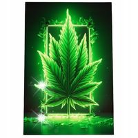 Obraz 60x40 marihuana zioło konopie neon canabis