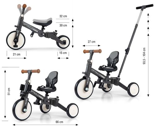 MILLY MALLY 6265 Rowerek 5w1 OPTIMUS MAX dark grey na Arena.pl