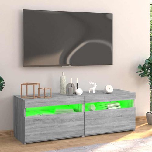 Szafka pod TV z LED, szary dąb sonoma, 120x35x40 cm na Arena.pl