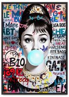 Plakat w ramie audrey hepburn z balonem 40x50 cm w czarnej ramie