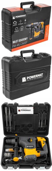 MŁOT UDAROWY MŁOTOWIERTARKA UDAR SDS+ 2600W 5,5J WALIZKA 3X WIERTŁO DŁUTA zdjęcie 6