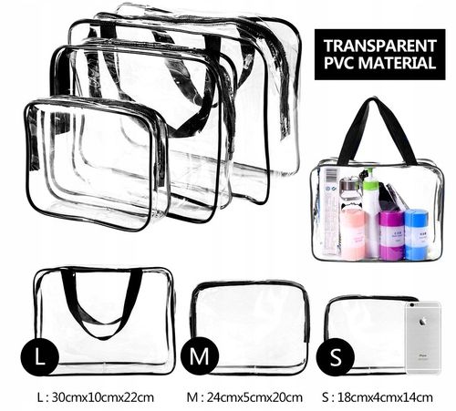Zestaw kosmetyczka torba 3w1 przeźroczysta pojemna  E11 na Arena.pl