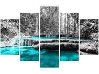 70 100CM OBRAZ 5 ELEM WODOSPAD DRUK PŁÓTNO