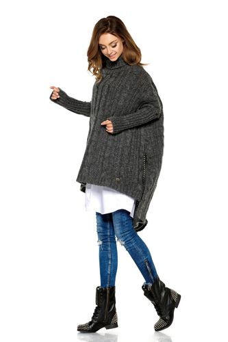 Moherowy sweter golf oversize jak ponczo na Arena.pl