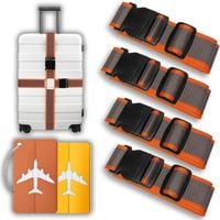 4x PAS BAGAŻOWY DO WALIZEK ZABEZPIECZAJĄCY SPINAJĄCY BAGAŻ + PRZYWIESZKI 2x