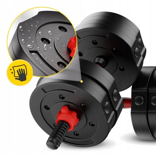 HANTLE BITUMICZNE REGULOWANE 2x20 KG DO ĆWICZEŃ SIŁOWYCH CIĘŻAR ZESTAW na Arena.pl