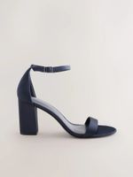 Navy Standard/Wide Fit Block Heel Sandals r.38