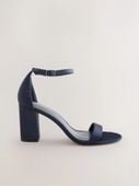 Navy Standard/Wide Fit Block Heel Sandals r.38