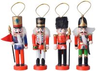 Kpl. 4 drewnianych zawieszek z mechanizmem dziadek do orzechów