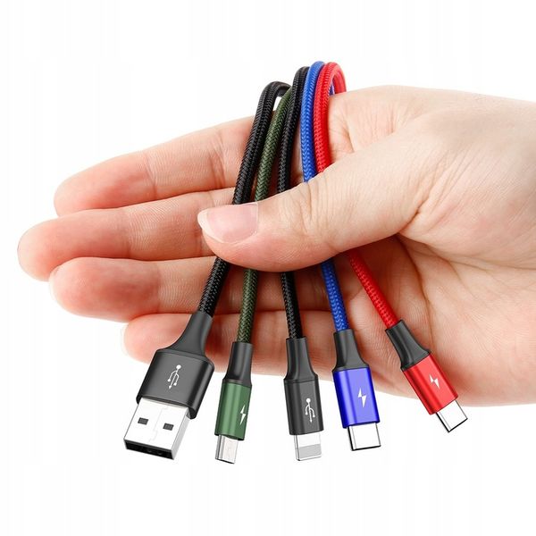 SZYBKI KABEL MOCNY PRZEWÓD BASEUS 4W1 USB DO IPHONE LIGHTNING MICRO 2xUSB-C zdjęcie 3