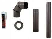 AKCESORIA KOLANO RURY ROZETA ŻAROODPORNE USZCZELNIACZ DO KOMINKA FI 130