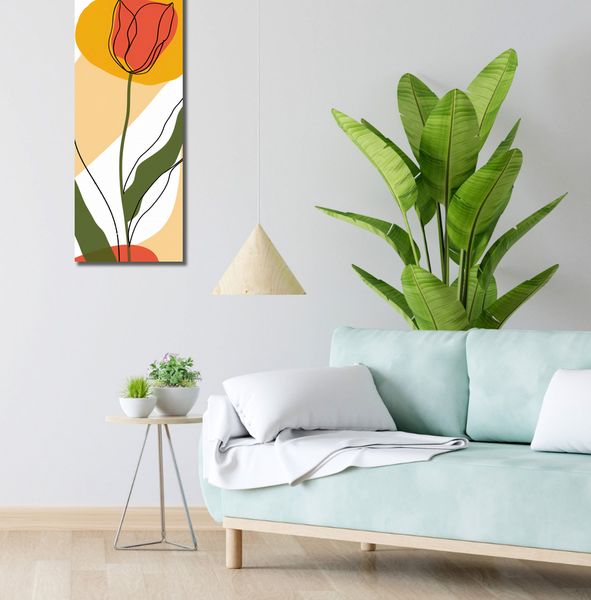 Obraz 30x90cm Przerysowany Tulipan zdjęcie 2