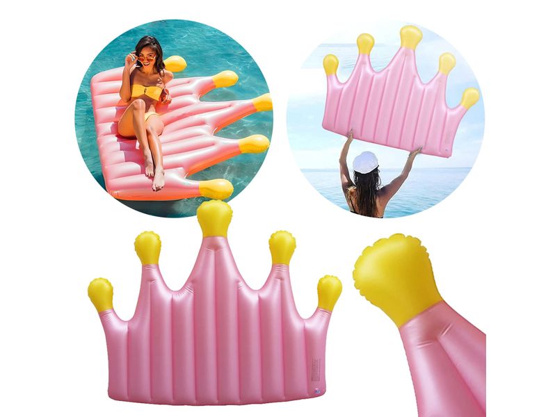 Materac dmuchany korona 145x195cm do pływania na wakacje plaże basen wodę zdjęcie 11