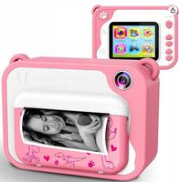 RÓŻÓWY APARAT NATYCHMIASTOWY 1080P Z TERMO DRUKARKA DLA DZIECI 12MPX