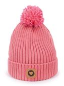 Czapka zimowa dziecięca z pomponem wywinięta różowa 50-52 YOCLUB