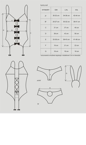 bunny suit kostium s/m obsessive na Arena.pl