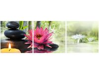 90X30CM LILIE BAMBUSY TRÓJ OBRAZ