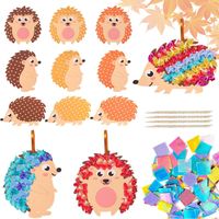 Zestaw Kreatywny Jesienne Jeże DIY 9 Sztuk dla Dzieci z Cekinami