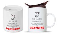 Dla Pracownika Prezent Zestaw Skarbonka + Kubek Z Nadrukiem Ze Zdjęciem