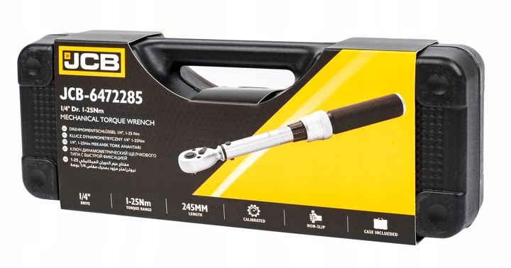 KLUCZ DYNAMOMETRYCZNY Z BLOKADĄ ETUI CERTYFIKAT KALIBRACJI 1-25NM 1/4" JCB zdjęcie 6