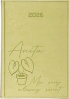 Stylowy kalendarz z twoim napisem książkowy A5 2026 z grawerem tygodniowy